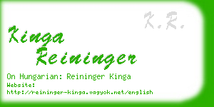 kinga reininger business card